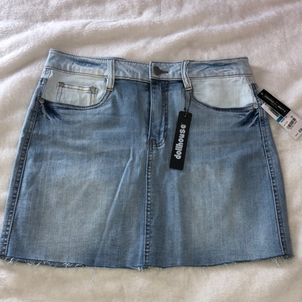 Doll House for‎ Macys - Raw Edge Denim Jean Skirt Junior